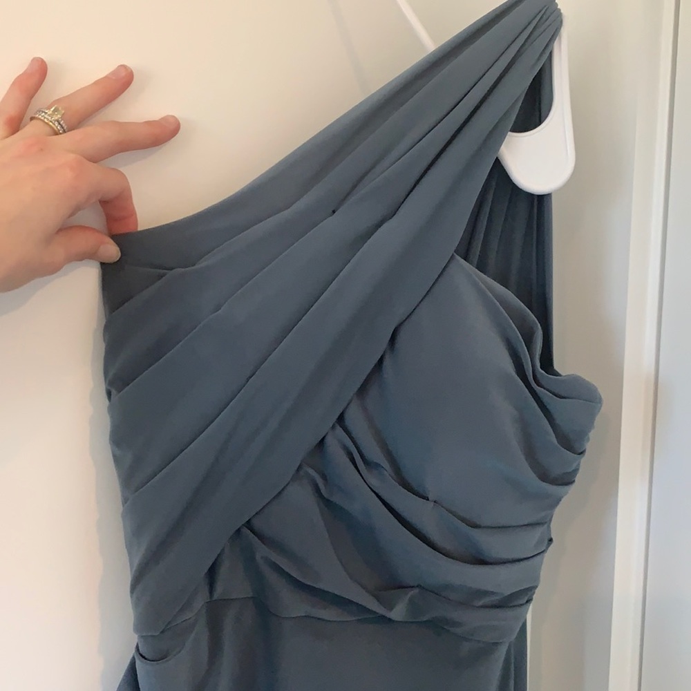 One shoulder dusk blue sorella vita